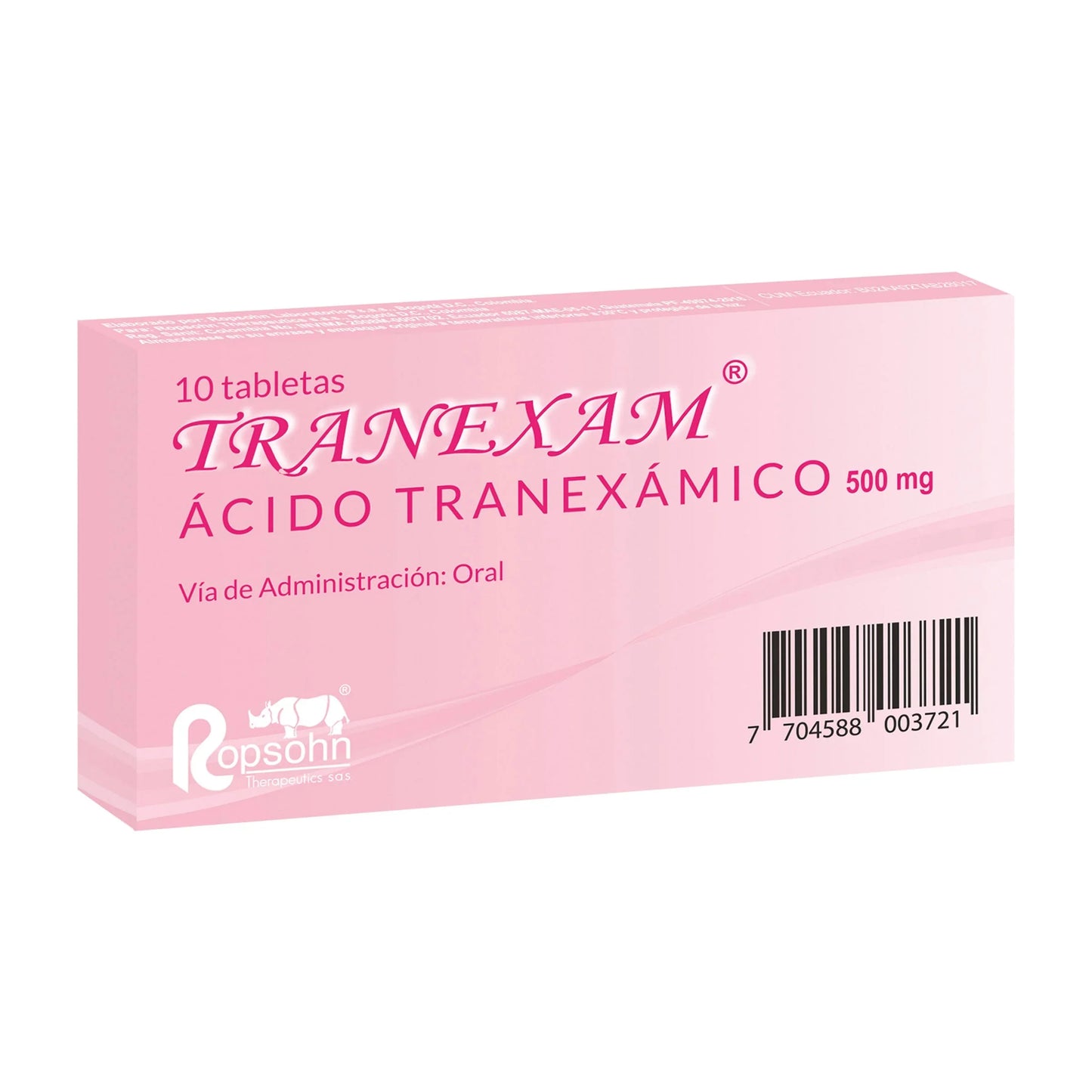 Tranexan 500 mg 10 Tabletas