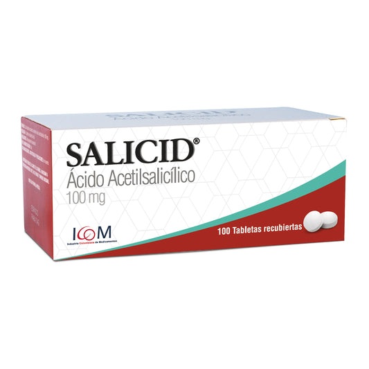 Salicid 100 mg 100 Tabletas Icom