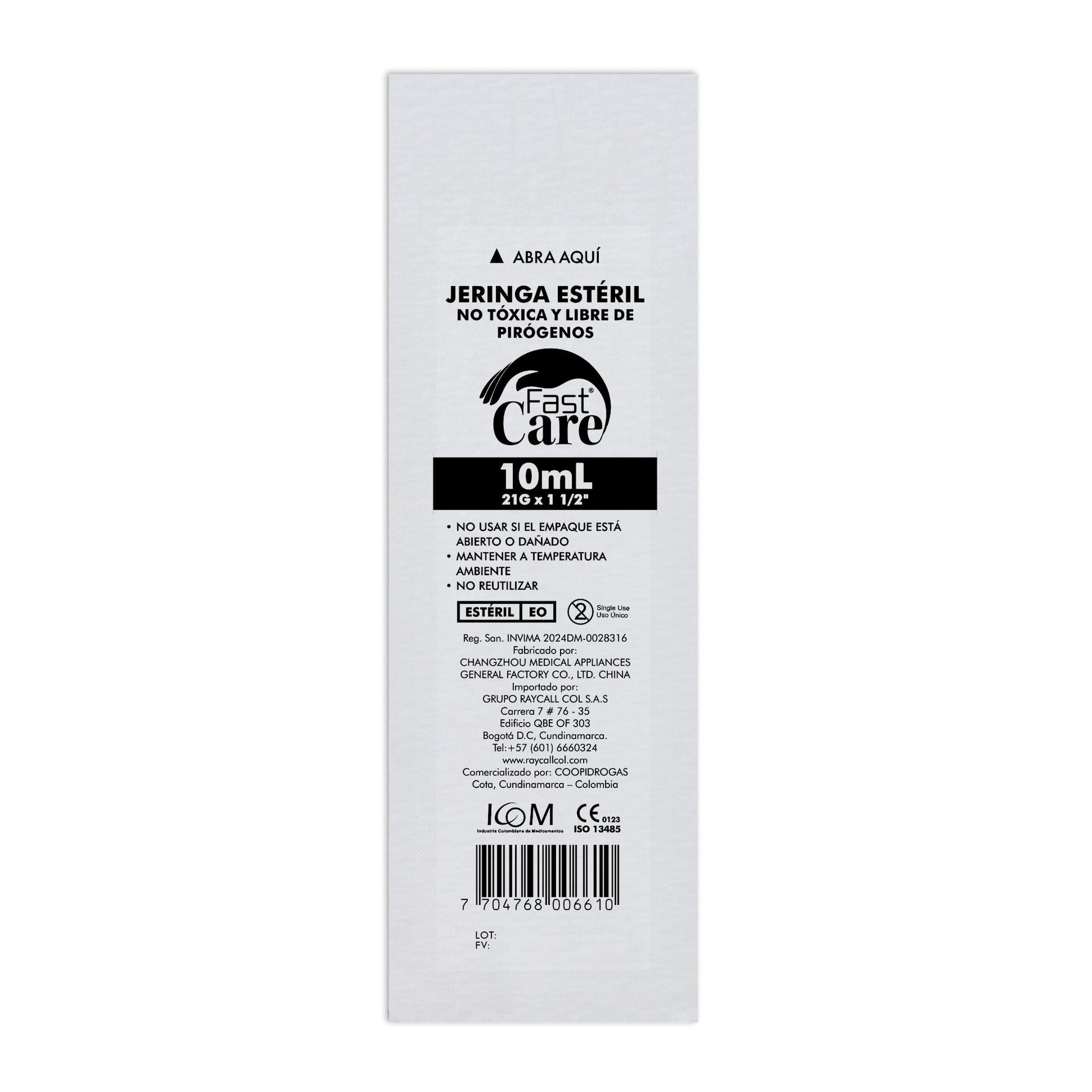 Jeringa 3p 10ml 21x1.1/2 Fa Un Icom
