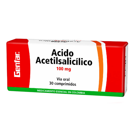 Ácido Acetilsalicilico 100 mg 30 Tbs gF
