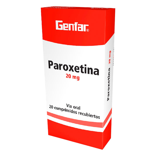 Paroxetina 20 mg 20 Tabletas W
