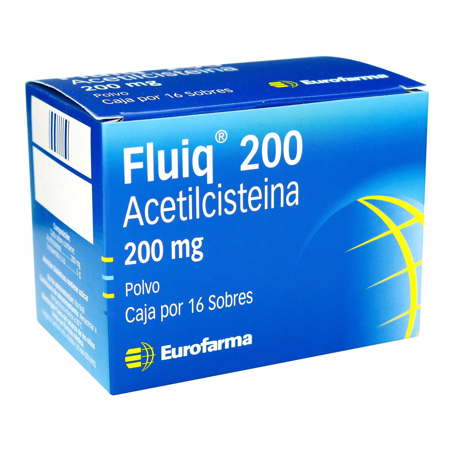 Fluiq 200mg 16 Sobres En Polvo