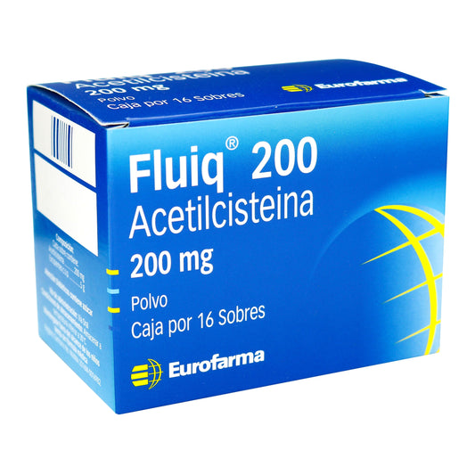 Fluiq 200mg 16 Sobres En Polvo