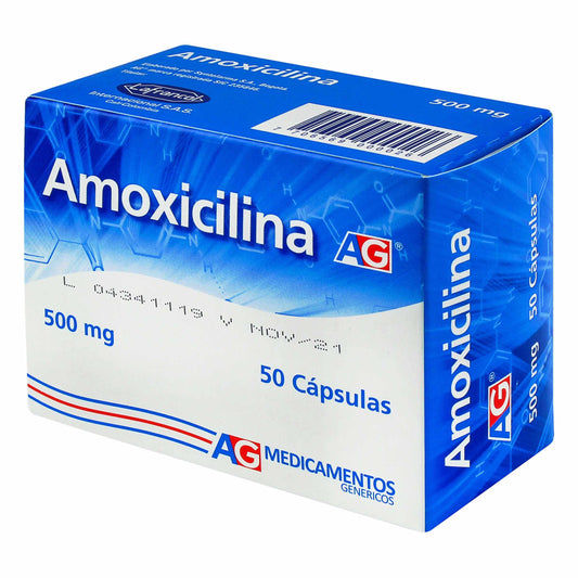 Amoxicilina 500 mg 50 Cápsulas Ag