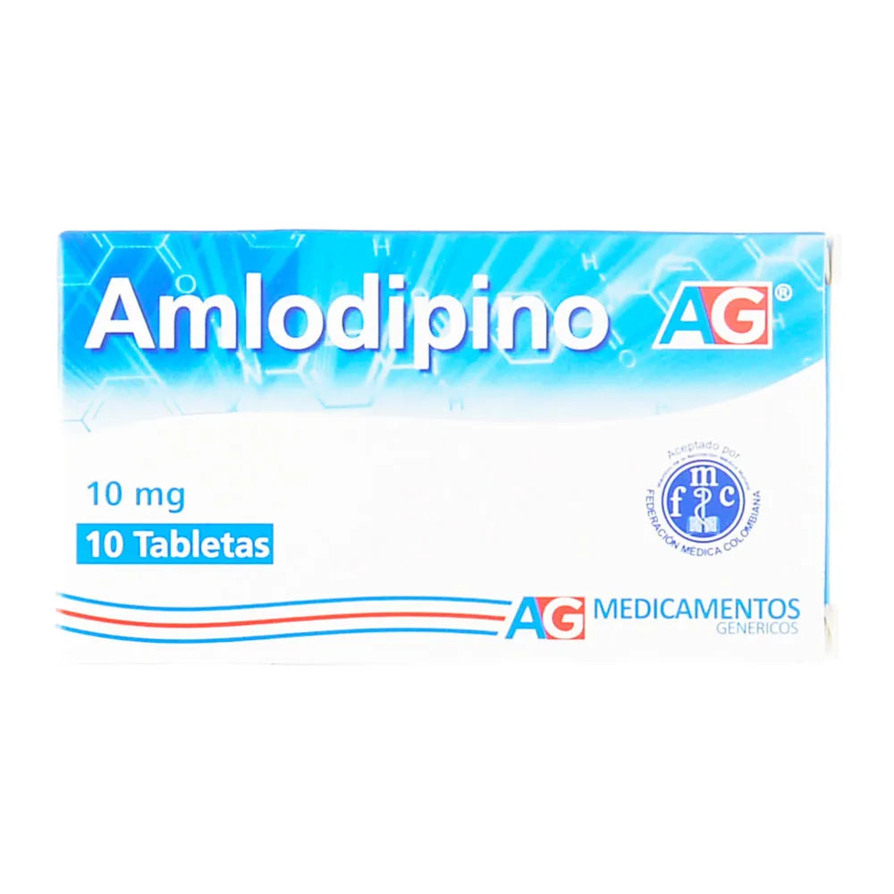 Amlodipino 10 mg 10 Tabletas Ag