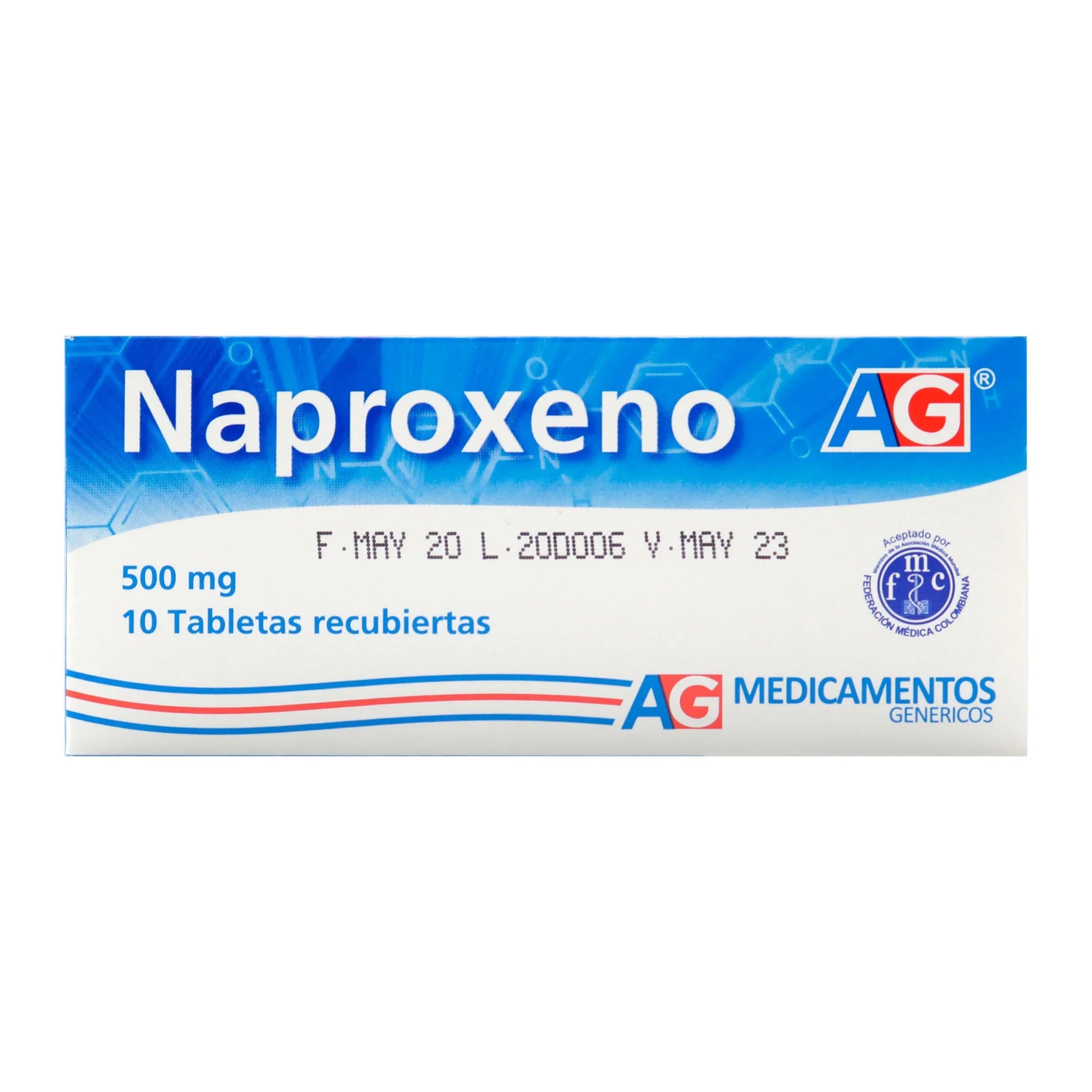 Naproxeno 500 mg 10 Tabletas Ag