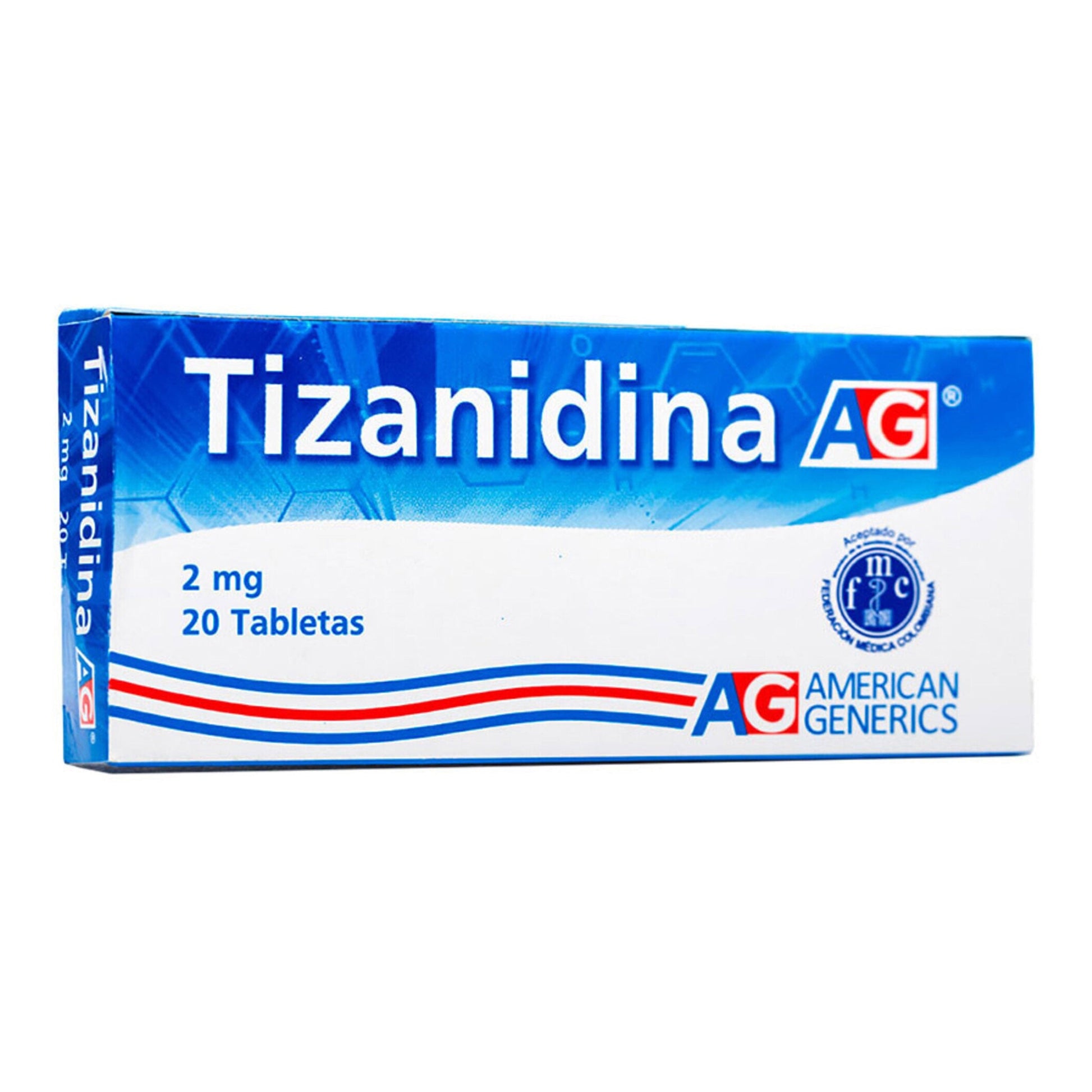 Tizanidina 2 mg 20 Tabletas Ag