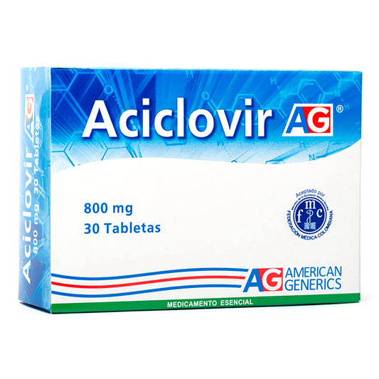 Aciclovir 800 mg 30 Tbs Ag