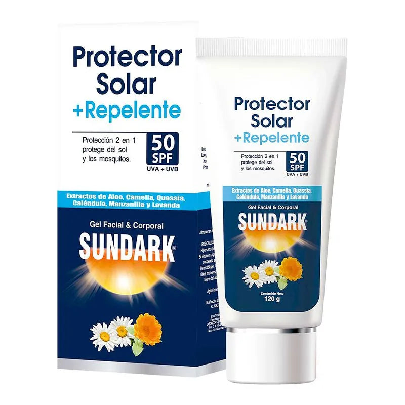 Protector solar Sundark+repelente Spf50 120gr