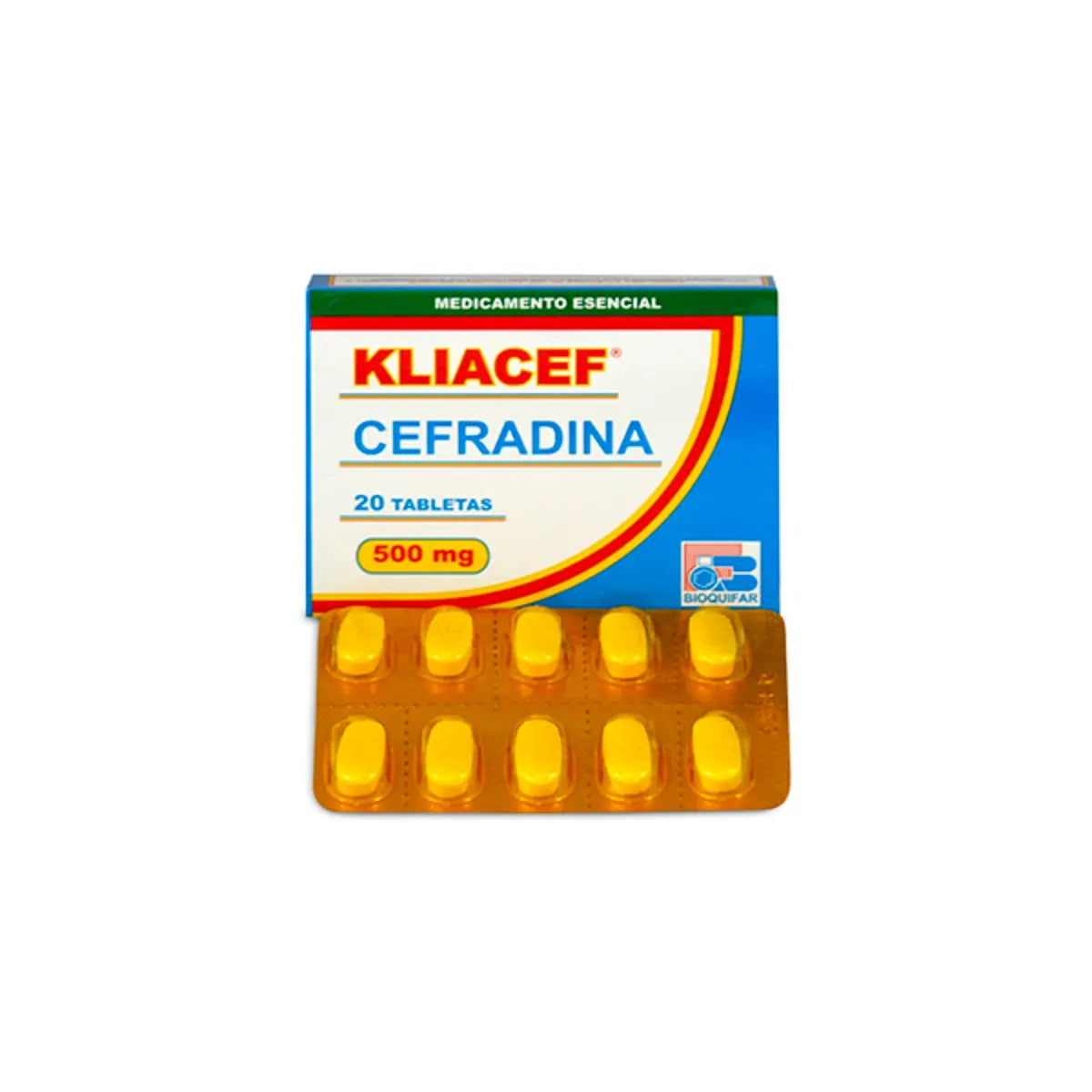 Kliacef Cefradina 500 mg X 20 Tableta