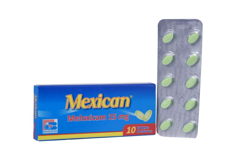 Mexican Meloxicam 15 Miligramos 10 Tabletas