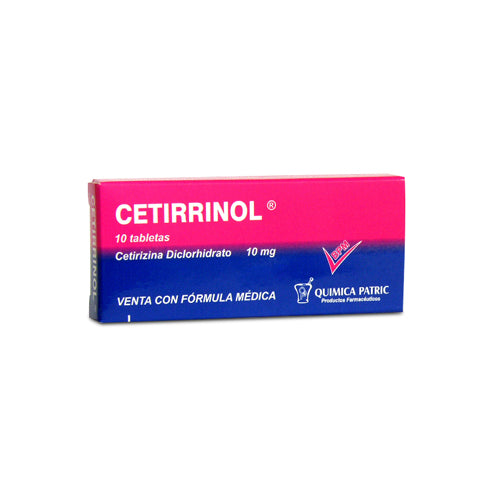 Cetirrinol 10 mg 10 Tabletas