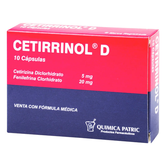 Cetirrinol D 10 Cápsulas