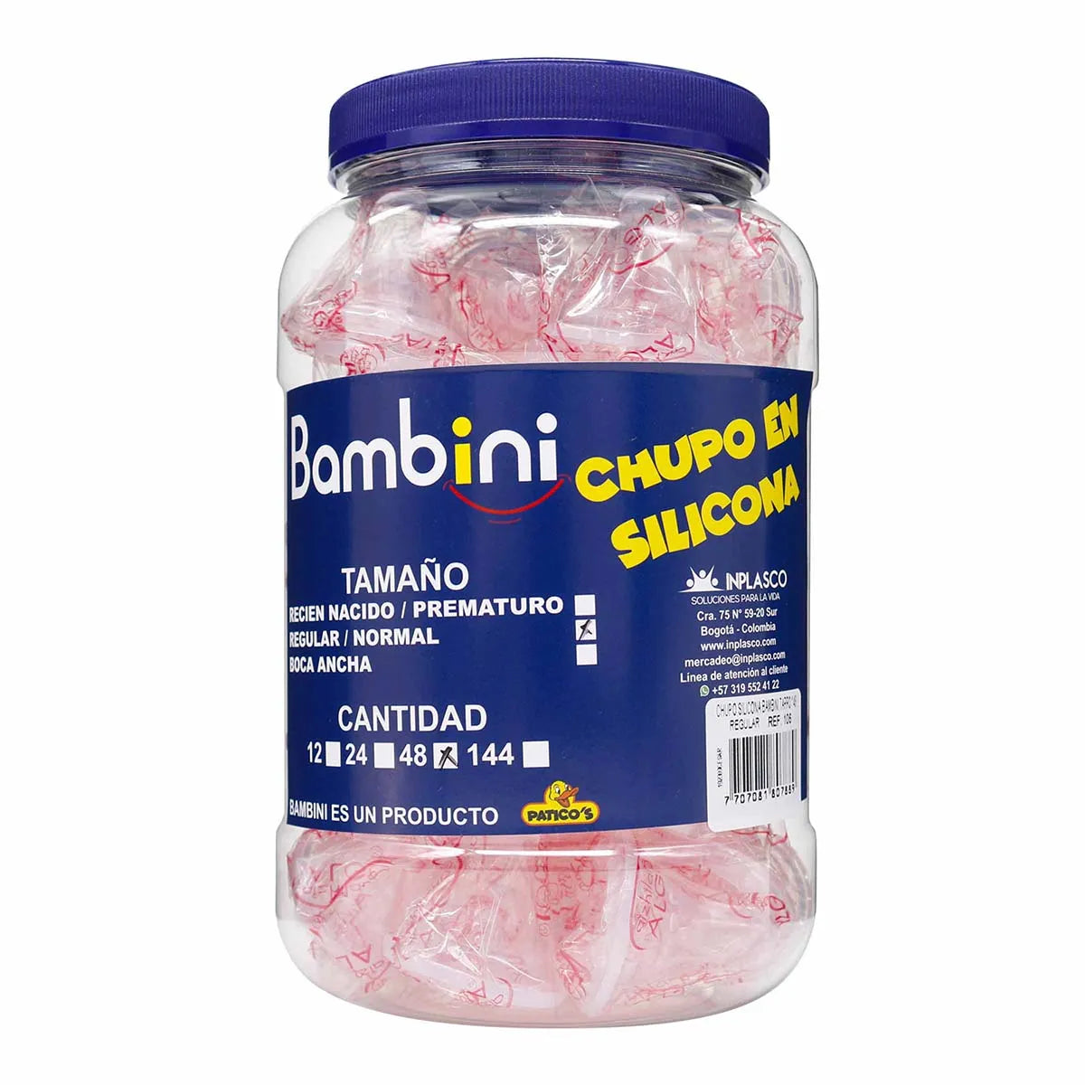 Chupo Silicona Bambini Tarro 48 Unidad