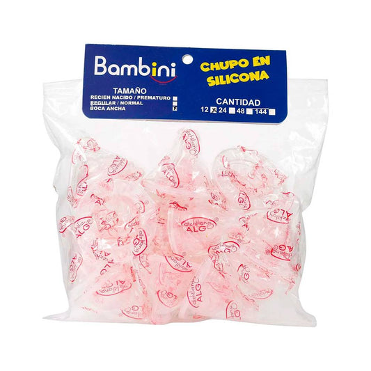 Chupo Silicona Bambini Boca Ancha Bolsa 12 Unidades