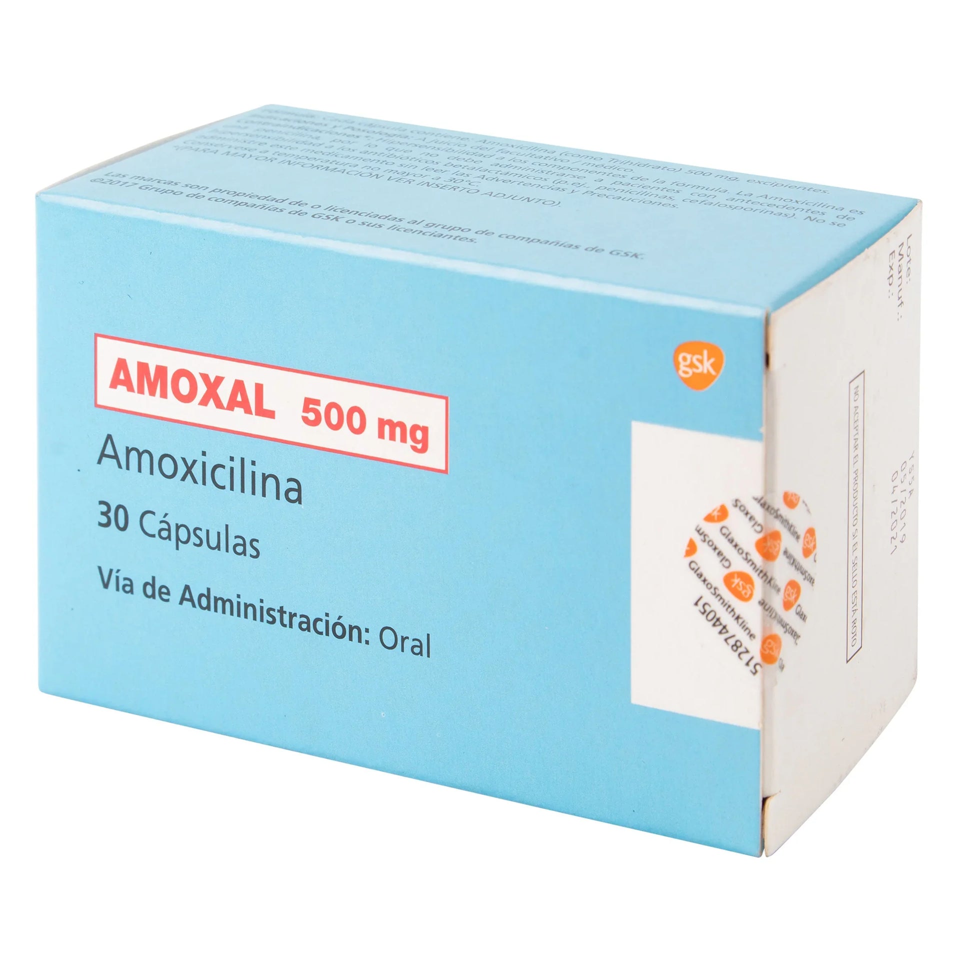 Amoxicilina 500 mg 30 Cápsulas(A)(3%+)(PAE)