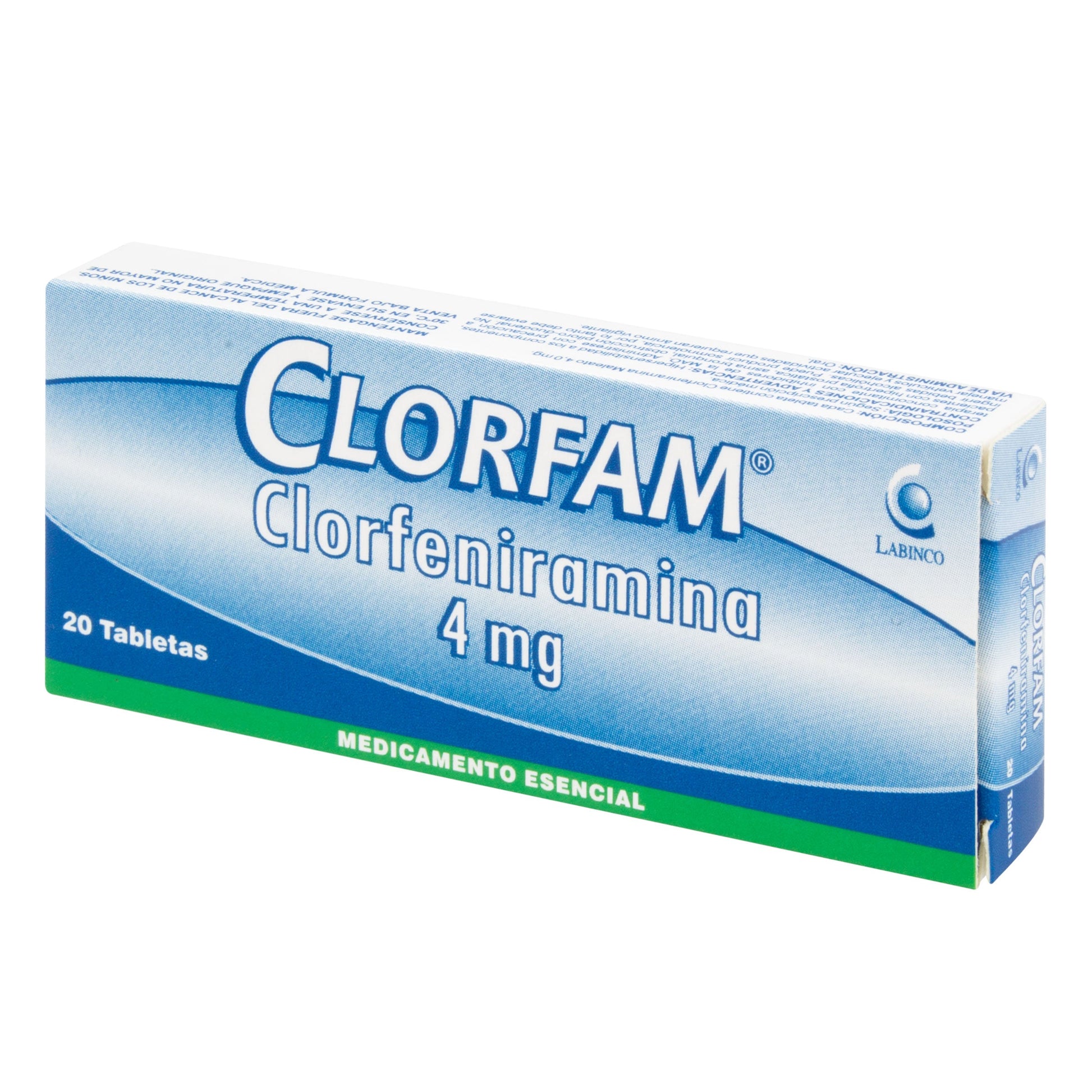 Clorfam 4 mg 20 Tabletas