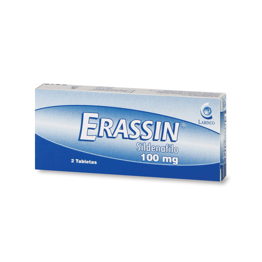 Erassin 100 mg 2 Tabletas Lb