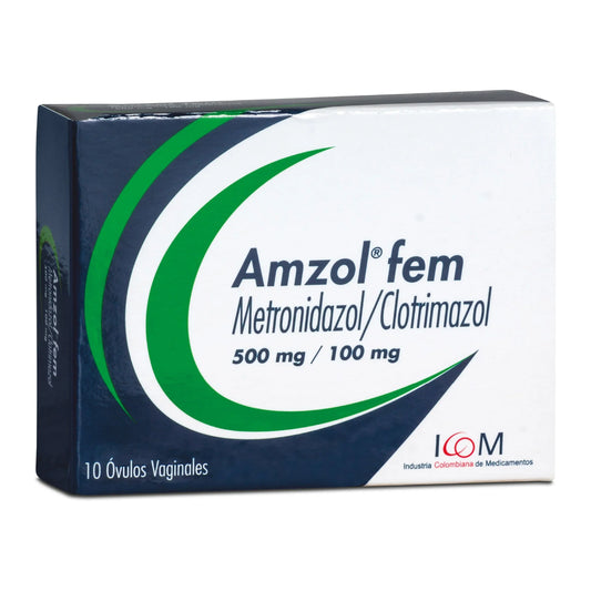 Amzol Fem 500/100 mg 10 Óvulo Icom(pd)(rf