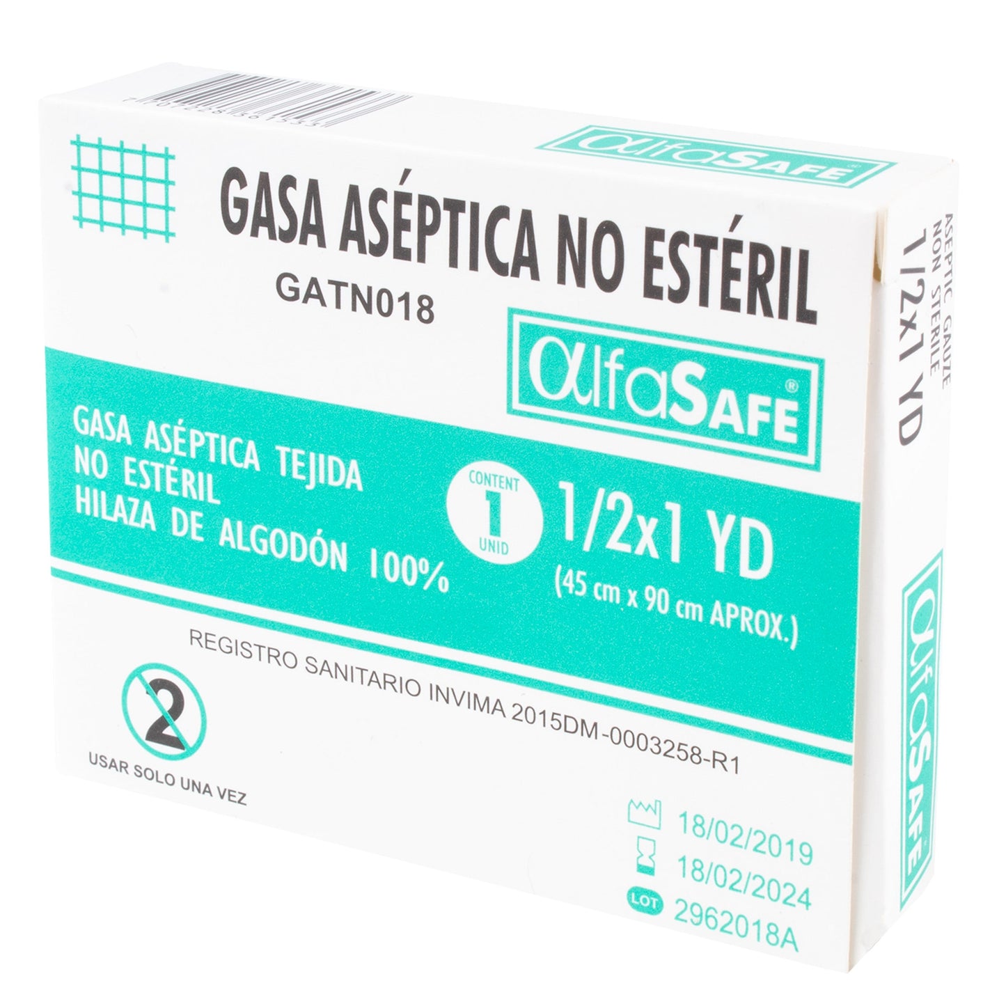 Gasa Alfa Aseptica 1/2x1