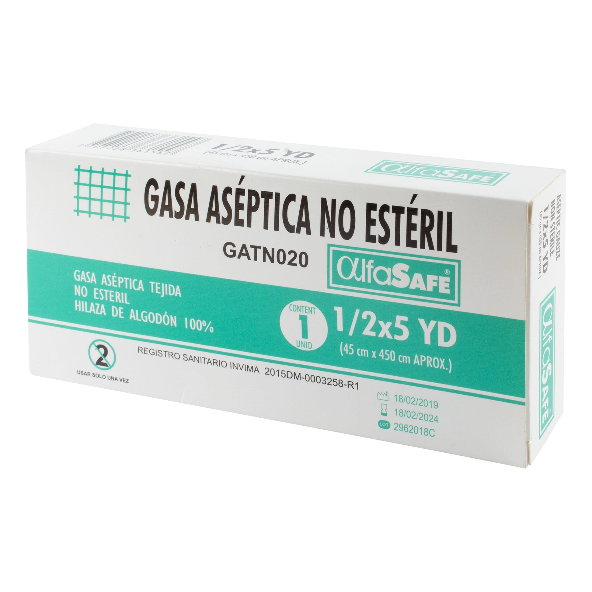 Gasa Alfa Aseptica 1/2x5