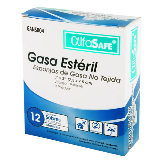 Gasa Alfa Estéril No Tejida 7.5X7.5Cm 12 X 2