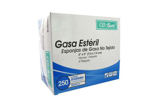 Gasa Alfa Estéril No Tejida 3X3 7.5 Cm 50 Unidades