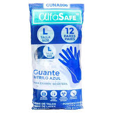 Guantes Nit.alfasafe Azul Talco L 12