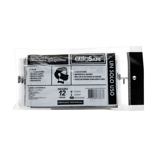 Tapabocas Alfa Negro X 12 Unidad