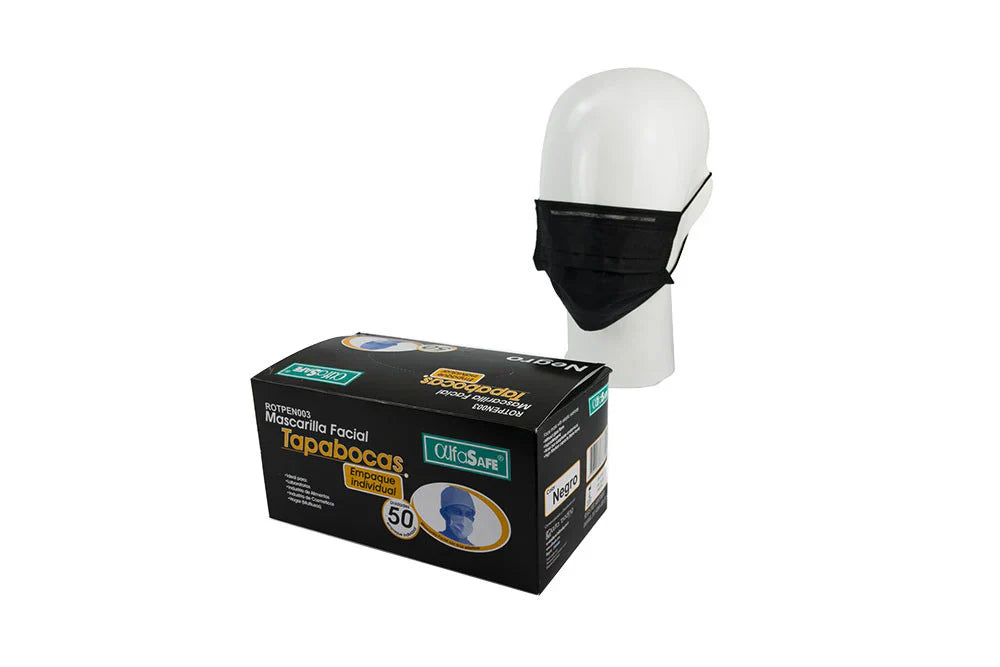 Tapabocas Alfa Negro 50 Unidad