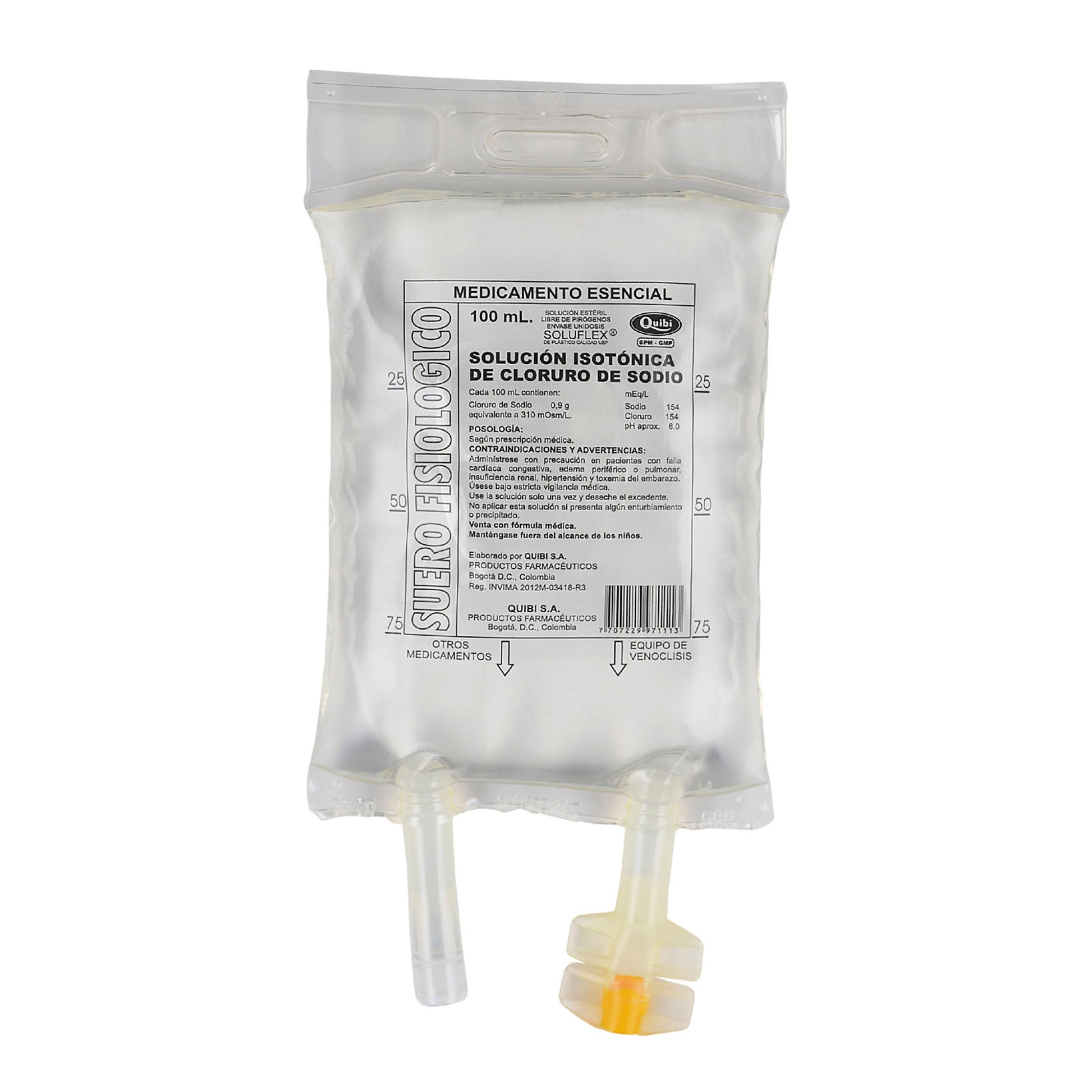 Suero Fisiologico Quibi Bolsa 100 ml
