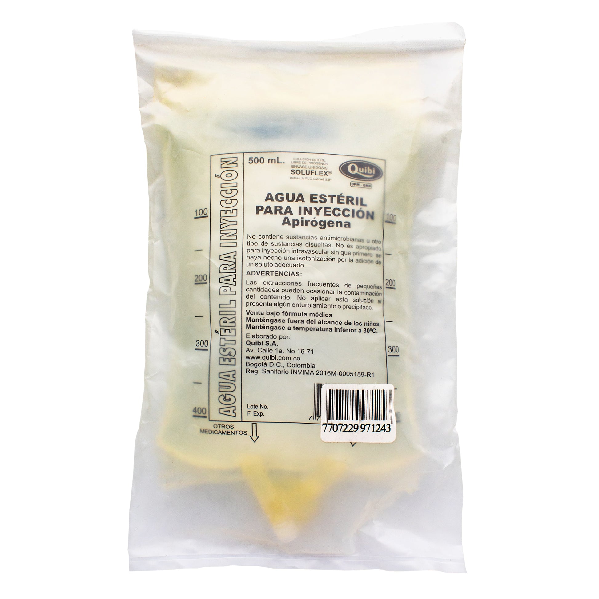 Agua Destilada Quibi Bolsa 500 ml