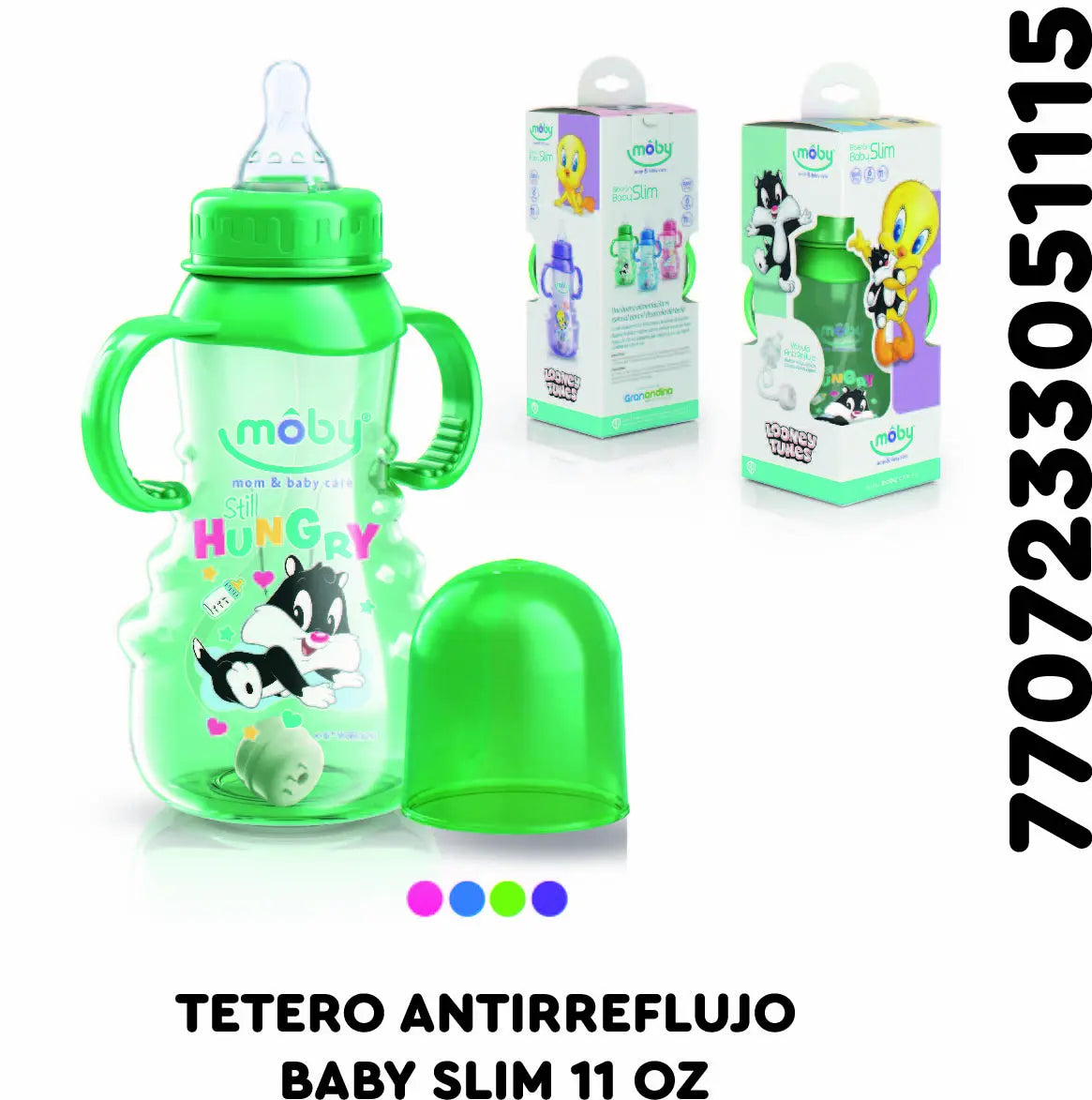 Biberon Moby Baby Slim 4 Meses 11oz