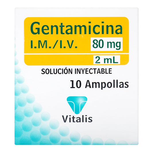 GenéricoTAMICINA 80 mg/2 ml 10 Ampollas Vt