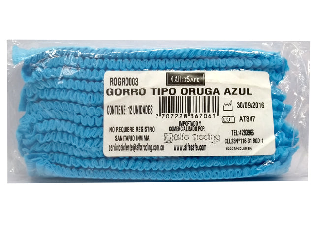 gORROS Line Medical Oruga Azul 12 Unidad