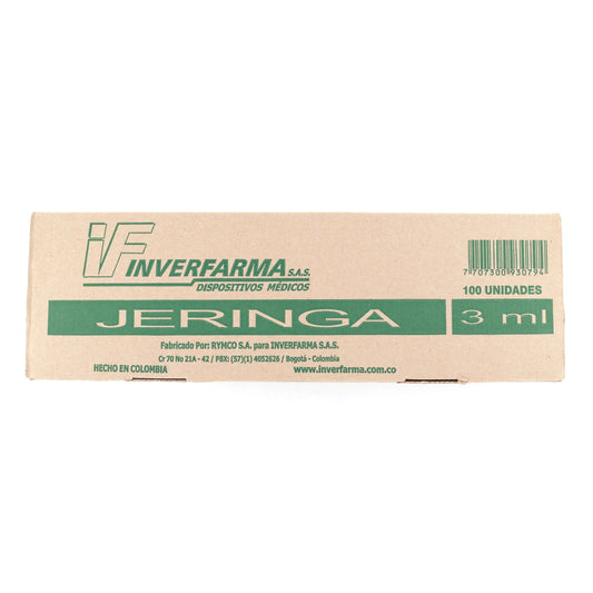 Jeringa .3p 3ml 21x1.1/2 100 Unidad Inverf.