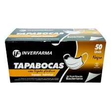 Tapabocas Negro 50 Unidad Emp.ind Inverfarma