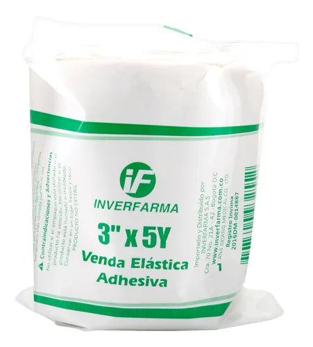 Venda Elastica Adhesiva 3x5 Piel Inverfa