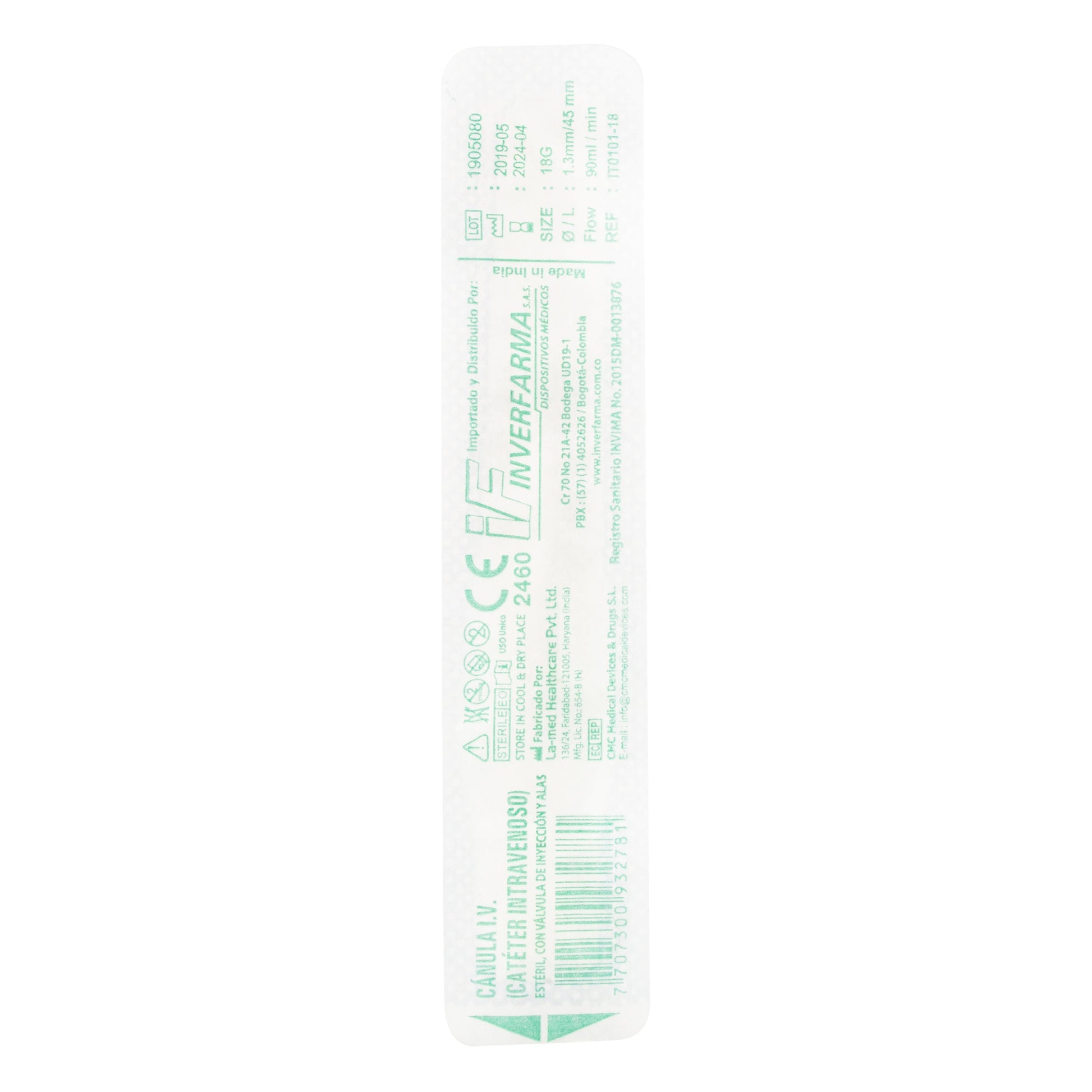 Cateter 18 gr Intravenoso Inverfarma