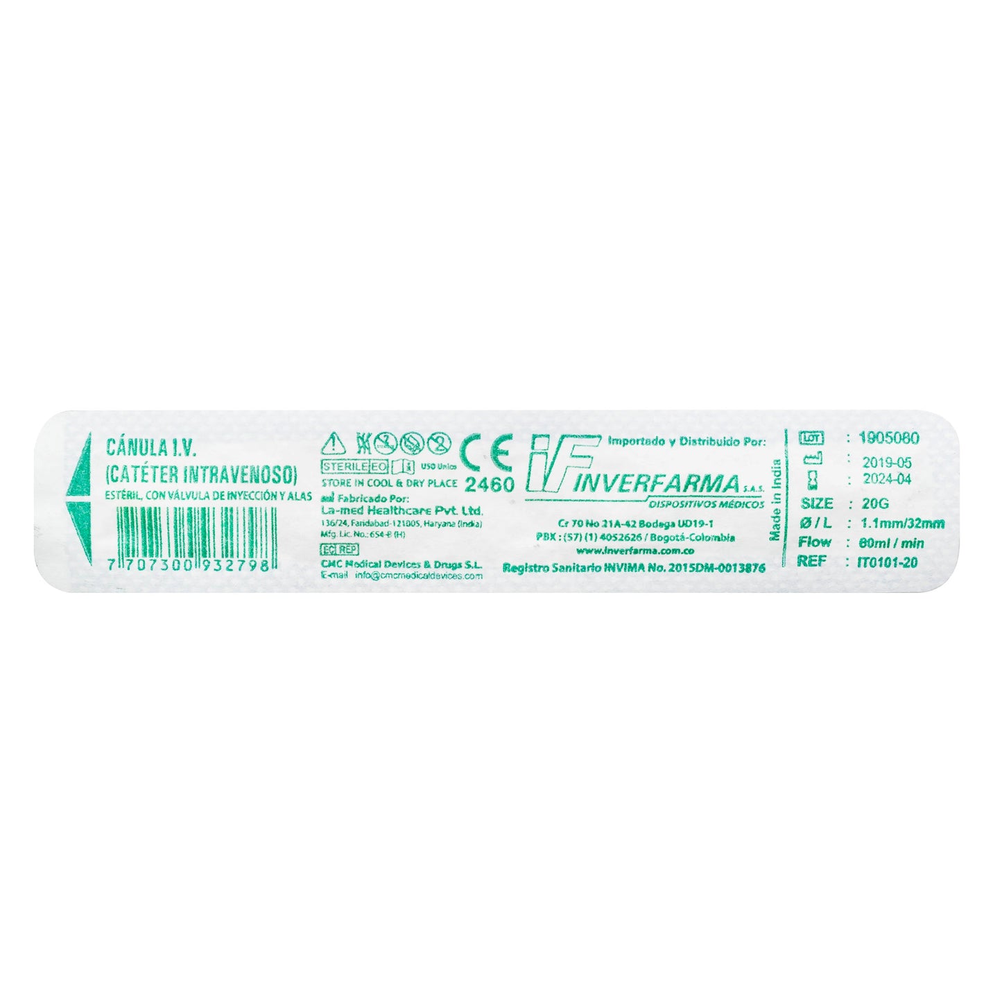Cateter Inverfarma Intravenoso 20 gr