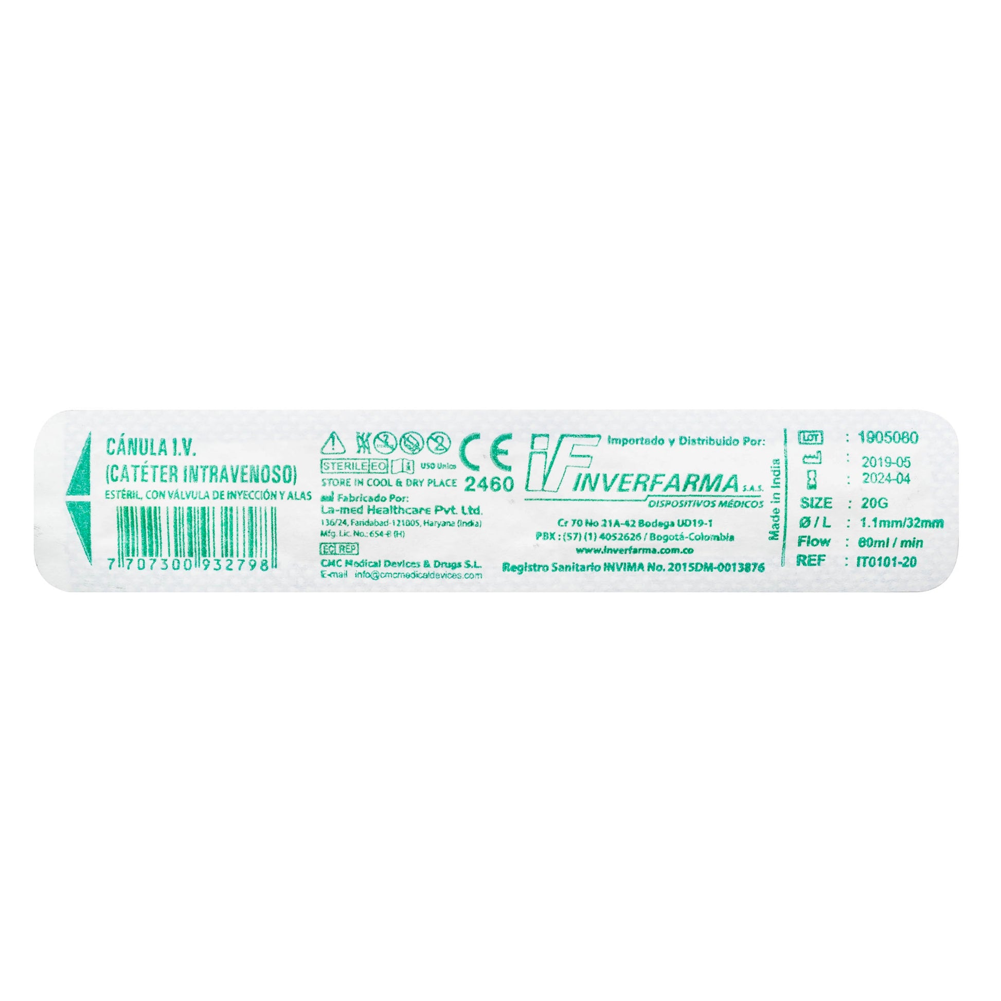 Cateter Inverfarma Intravenoso 20 gr