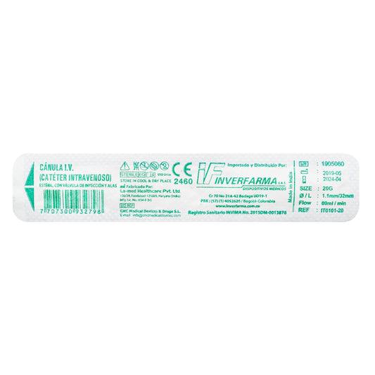 Cateter Inverfarma Intravenoso 20 gr