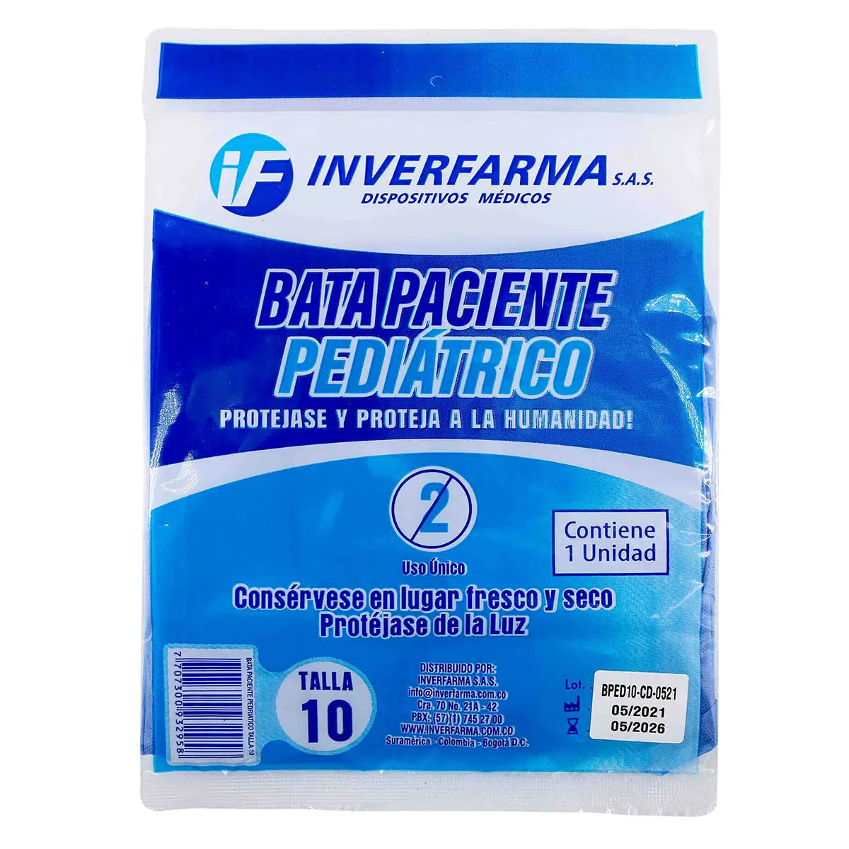 Bata Pediatrica Manga Larga Talco 10