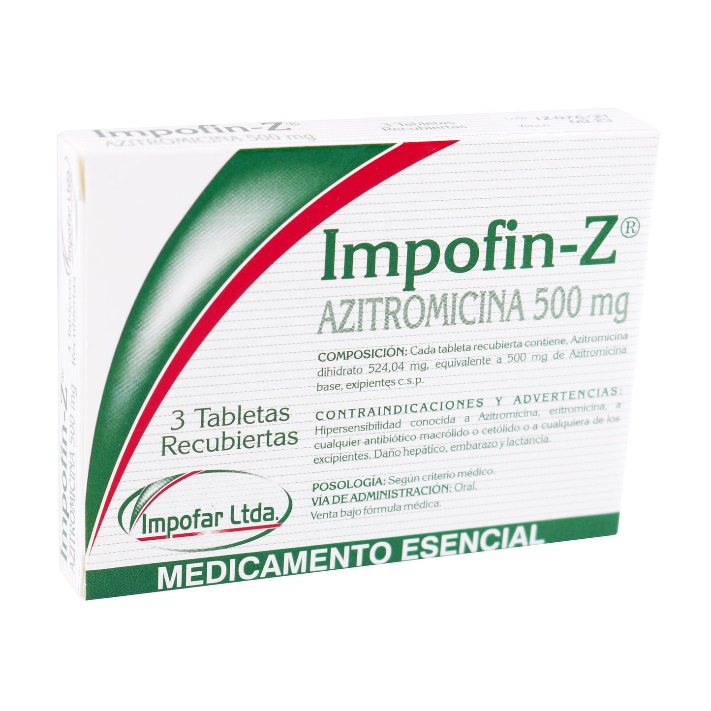 IMPOFIN Z Tabletas 500 mg X 3 Uds