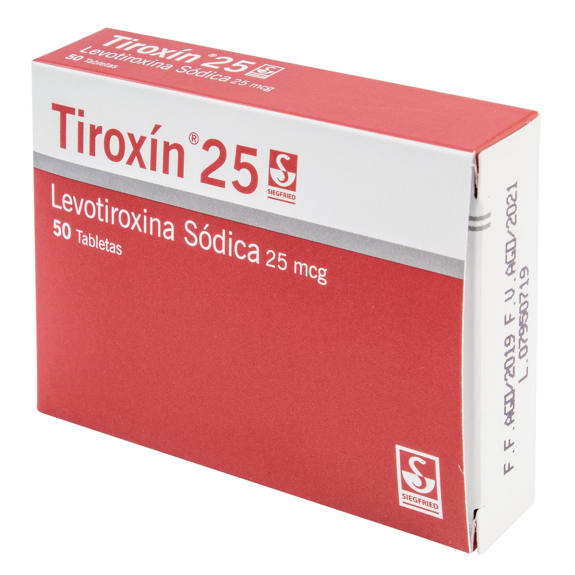 Tiroxin 25 mg 50 Tabletas(PB)