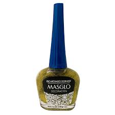 Esmalte Masglo Escarchado Dorado Decoración 13.5 ML