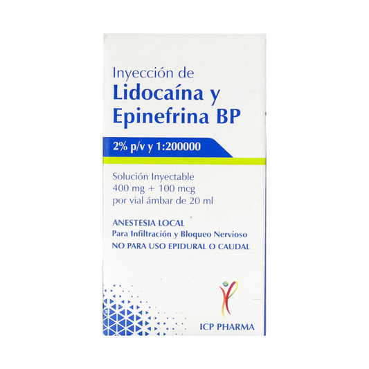 Lidocaina 2% Epinefrina 1200ui 20ml