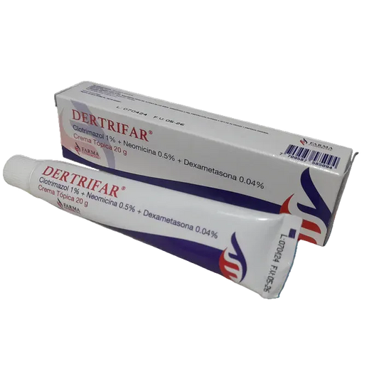 Dertrifar Clotrimazol + Neomicina + Dexametasona Crema 20 Gramos