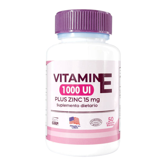 Vitamina E 1000 UI Zinc 15 mg 50 Cápsula