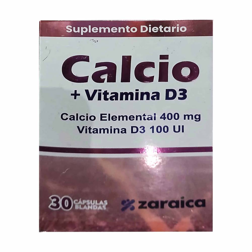Calcio 400 MG+Vit D3 100 Ul 30 CAP